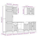 ZNTS 7 Piece Kitchen Cabinet Set Kalmar White Engineered Wood 3314771