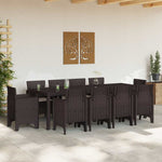 Garden Dining Set 11 pcs Brown Polt rattan 3378598