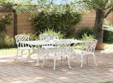 Garden Dining Set 5 pcs White Aluminium 3334678
