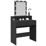 Dressing Table with LED Black 80x41x144.5 cm 848179