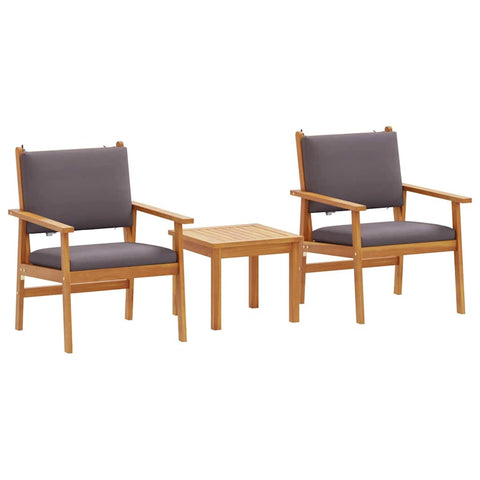 Garden Sofa Set 3 pcs Brown 45 x 45 x 38cm Solid Acacia wood 4106581