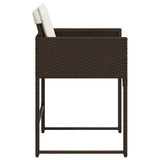 Garden Chairs with Cushions 4 pcs Brown Poly Rattan 365003