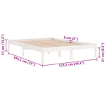 Bed Frame without Mattress White Solid Wood Small Double 809988
