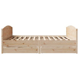 Bed Frame without Mattress 200x200 cm Solid Wood Pine 3301776