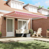 Retractable Awning Manual Red and White 400 x 300 cm 3330543