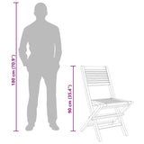 Folding Garden Chair Set of 8 Natural Teak Solid Teak Wood 3155066