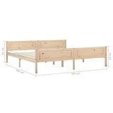 Bed Frame Natural Pine Solid pinewood, plywood slats Double 322102