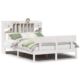 Bookcase Bed without Mattress White 160x200 cm Solid Wood Pine 3321839