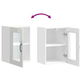 Kitchen Wall Cabinet with Glass Door Kalmar High Gloss White Engineered Wood 853529
