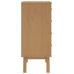 ZNTS Bedside Cabinet OLDEN White and Brown Solid Wood Pine 358587