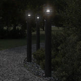 ZNTS Outdoor Floor Lamps with Sensors 3pcs Black 110cm Stainless Steel 4006372