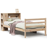 Bookcase Bed without Mattress 90x190 cm Single Solid Wood Pine 3321873