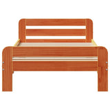 Bed Frame without Mattress Wax Brown 75x190 cm Small Single Solid Wood Pine 855498