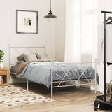 Metal Bed Frame without Mattress with Footboard White 90x190cm 376561