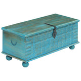 246479 Storage Chest Solid Mango Wood Blue 100x40x41 cm