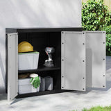 Outdoor Storage Cabinet Grey and Black 97x37x85 cm PP 364202