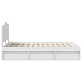 Bed Frame with Headboard White 135 x 190 cm Solid Pine Wood 3413317