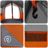 Family Tent 4-Person Grey and Orange 324 x 255 x 230 cm 42004085