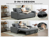 Two-Seater Pull-Out Sofa Bed - Charcoal Grey T3398P344481