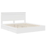 Storage Bed with Headboard White 200 x 200 cm Engineered Wood 3410219