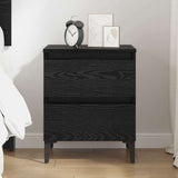 Bedside Cabinet Black oak 40 x 35 x 50 cm Engineered wood 871922