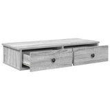 Wall Shelf with Drawers Grey Sonoma 80x31x17 cm Engineered Wood 859955