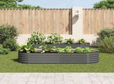 45528 Garden Raised Bed 240x80x44 cm Galvanised Steel Grey