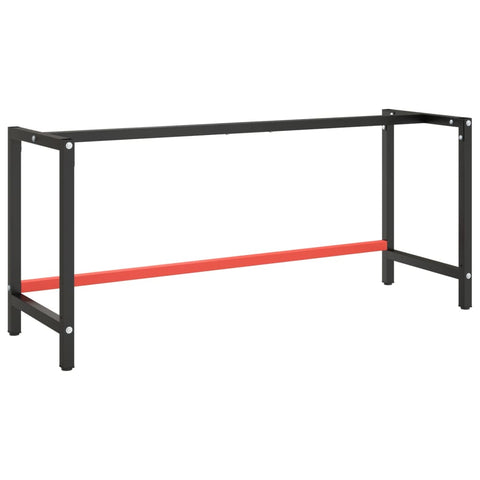 ZNTS Work Bench Frame Matte Black and Matte Red 180x57x79 cm Metal 151457