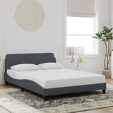 Bed Frame "Dover" Dark Grey 137x190 cm Velvet 373283