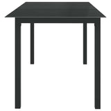 312201 Garden Table Black 150x90x74 cm Aluminium and Glass