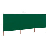 3-panel Wind Screen Fabric 400x160 cm Green 47149
