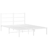 Metal Bed Frame without Mattress with Headboard White 140x190cm 355414