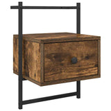 Bedside Cabinets Wall-mounted 2 pcs Smoked Oak 35x30x51 cm Engineered Wood 833448
