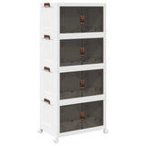 Stackable Storage Box with Wheels 4-Tier 75 L 64x40x141.5 cm 4012372
