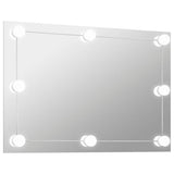 Wall Frameless Mirror with LED Lights Rectangular Glass 3078645