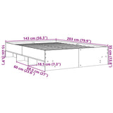 Bed Frame Black Engineered wood Double Bed Frame Rectangular 3295654