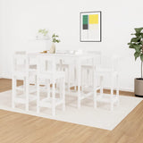 7 Piece Bar Set White Solid Wood Pine 3124713