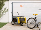 Pet Bike Trailer Yellow and Grey Oxford Fabric and Iron 93854