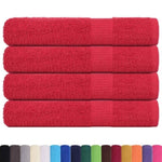 ZNTS Sauna Towels 4 pcs Red 80x200 cm 360 gsm 100% Cotton 136936