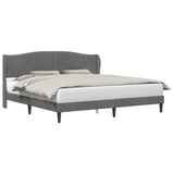 Bed Frame with Headboard Dark Grey 180 x 200 cm Velvet 42027951
