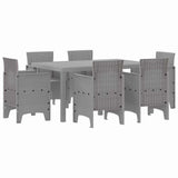 Garden Dining Set 7 pcs Light Grey Polt rattan 3378567