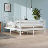 Bed Frame without Mattress White Solid Wood Pine 160x200 cm 3105017