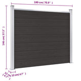 Fence Panel WPC 180x146 cm Black 148984