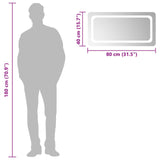 LED Bathroom Mirror Transparent 80 x 40 cm Tempered Glass 42045835