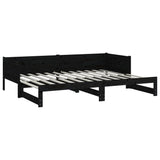 Pull-out Day Bed without Mattress Black 2x cm 820266