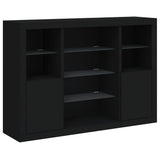 Sideboards with LED Lights 3 pcs Black Engineered Wood 3209129