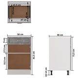 Drawer Bottom Cabinet Lyon Concrete Grey 50x46x81.5 cm Engineered Wood 801224