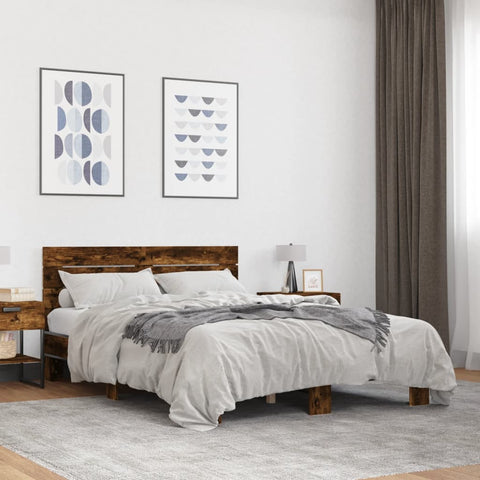 Bed Frame without Mattress Smoked Oak 120x200 cm 3280154