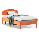Bed Frame without Mattress Wax Brown 75x190 cm Small Single Solid Wood Pine 3207244