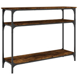 Console Table Smoked Oak 100x29x75 cm Engineered Wood 834037